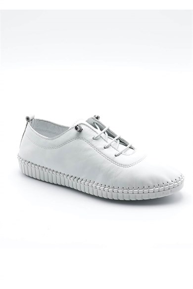 Kadın Beyaz Hakiki Deri Comfort Ayakkabı